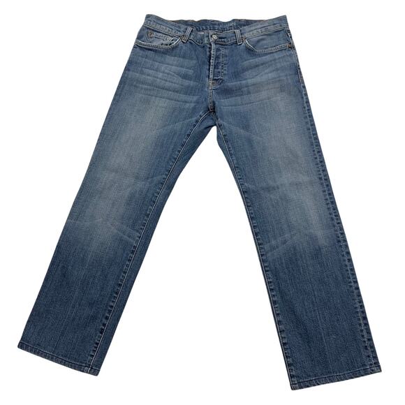 7 For All Mankind Mens Size 38x29 Standard Fit Soft Cotton Denim Blue Jeans - Picture 1 of 9